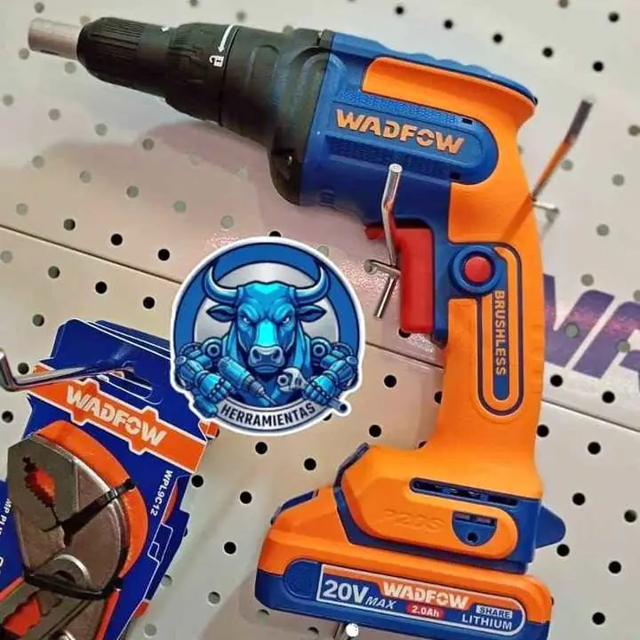 Atornillador Inalámbrico 20V para Durlock Hexagonal con 1 Batería, Cargador, Accesorios Wadfow