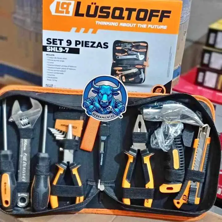 Set de Herramientas 9 Piezas Estuche con Cierre LUSQTOFF