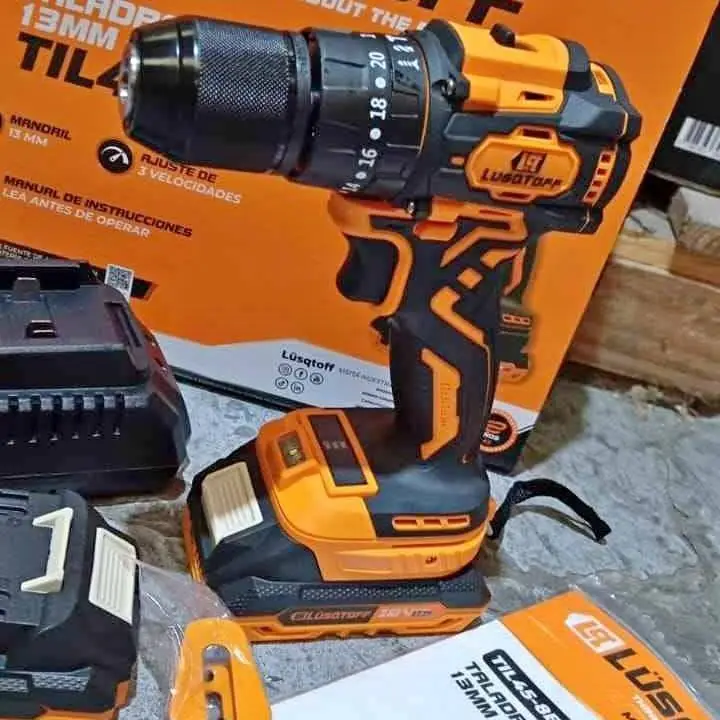 Taladro de Impacto a Batería 18V Mandril Metálico 13mm incluye 2 Baterías y Cargador LUSQTOFF