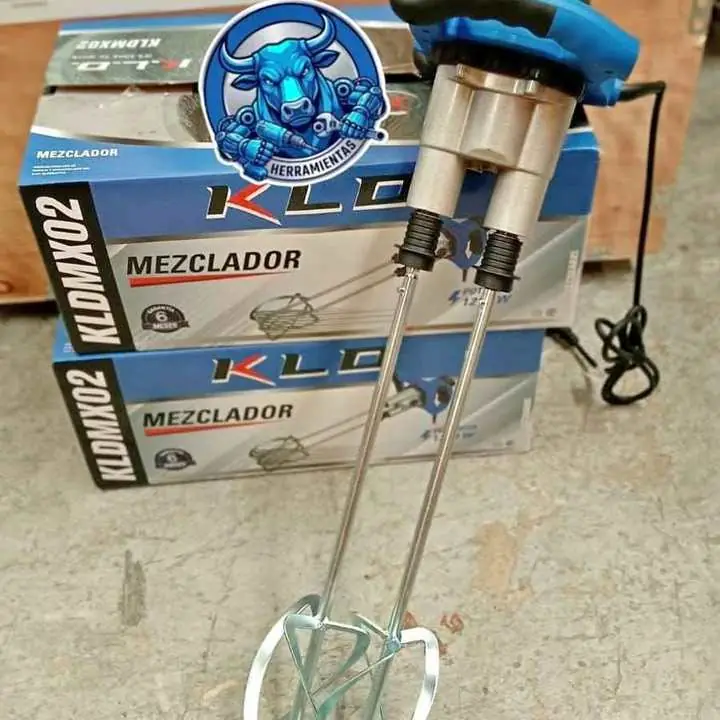 Mezclador de Pintura y Cemento 1200wts doble cuchilla 2 Velocidades KLD