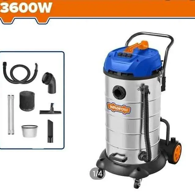 Aspiradora 90Lts 3600w 3 motores x 1200w/ASPIRA seco, húmedo y fcion de volcado/accesorios Wadfow