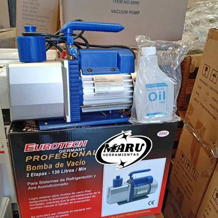 Bomba de vacio 130LTS 2 etapas refrigeracion aire acondicionado eurotech