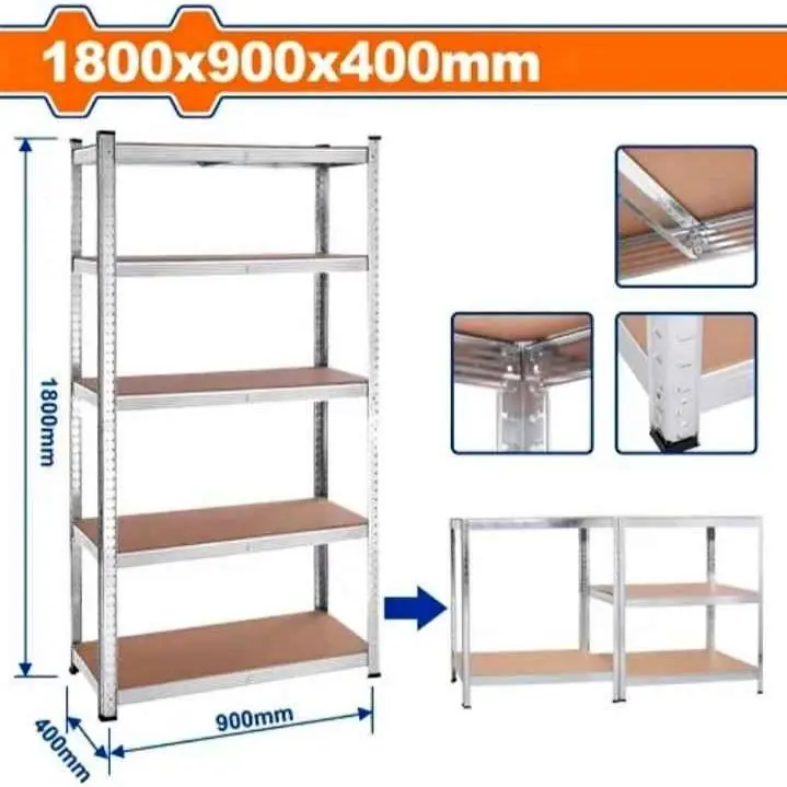 Estantes de almacenamiento ajustable 5 niveles cap.carga cada estante 175kg Wadfow