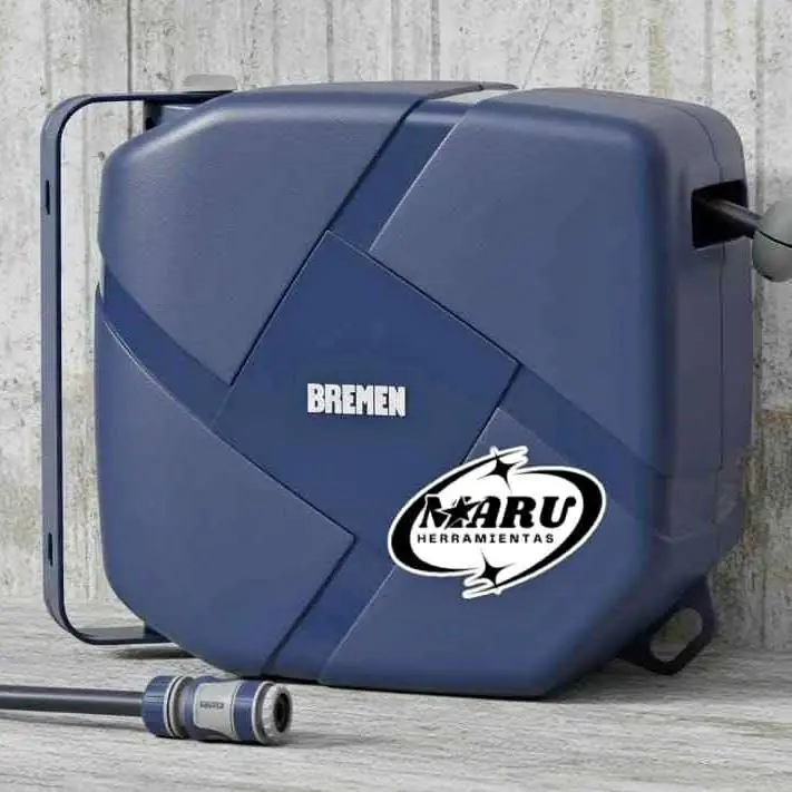 Porta Manguera Automático con manguera de 20mts ideal para jardines calidad bremen