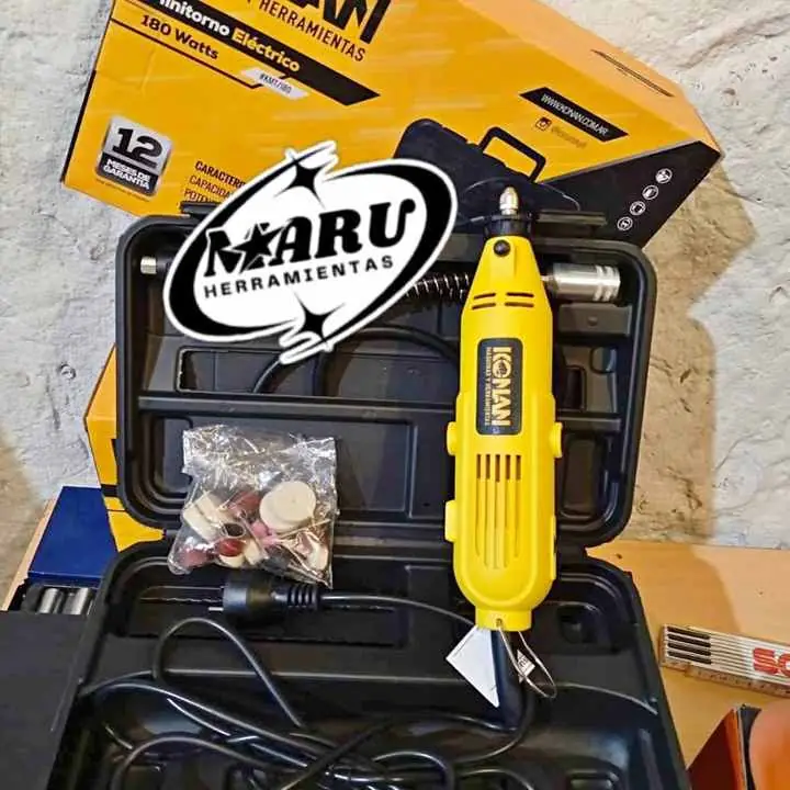 Mini torno eléctrico 180wts incluye accesorios y maletín KONAN