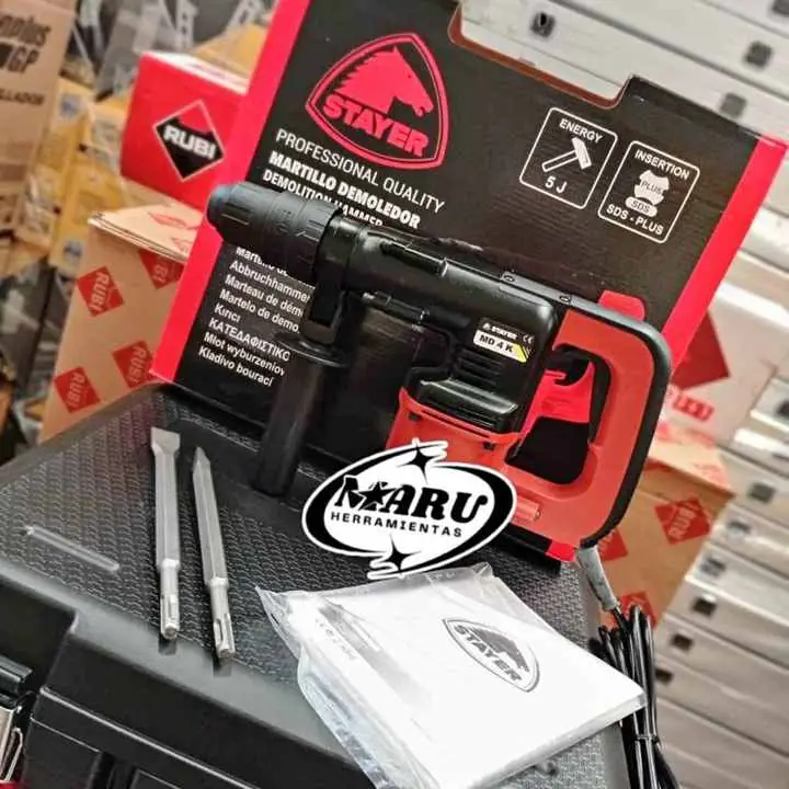 Martillo demoledor sds plus 750wts 5j Incluye cincel y puntero STAYER