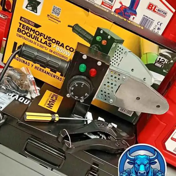 Termofusora 800wts Incluye 6 Boquillas, Destornillador y Tijera Corta Caños KONAN