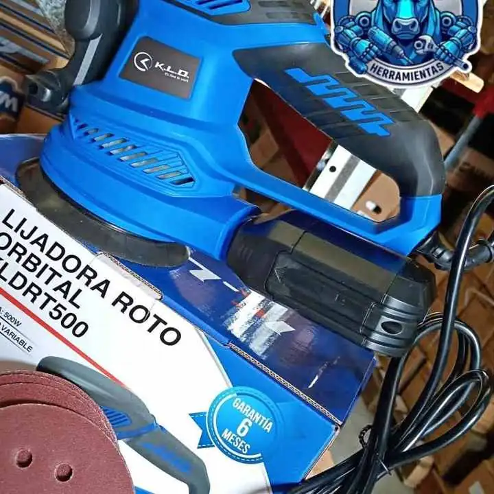 Lijadora Rotoorbital 500wts 127mm Velocidad Variable/Incluye 10Lijas y Recolector de Polvo KLD