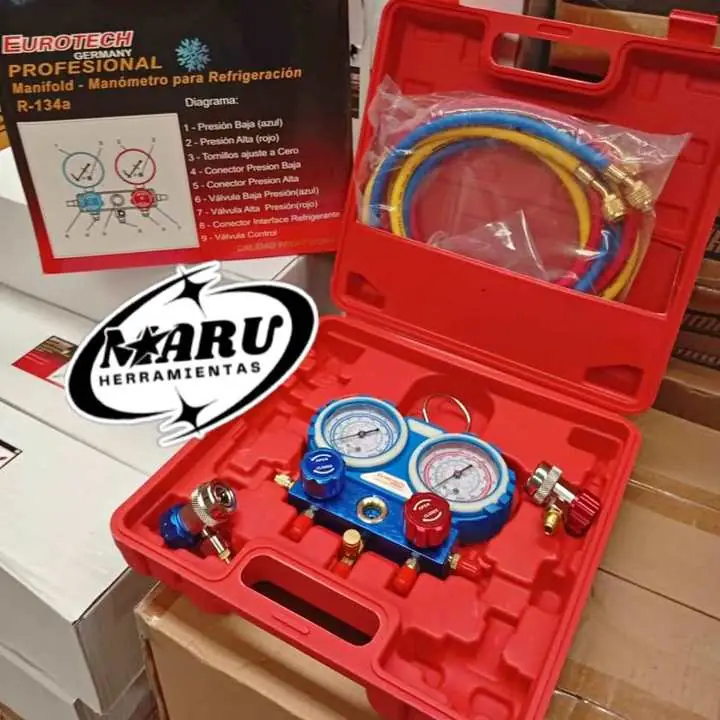 Manómetro Manifold aire acondicionado R134a EUFOTECH