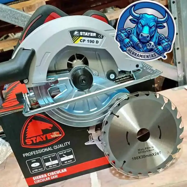 Sierra Circular 1600wts 184mm Cortes Madera Aspirador Bisel 45°/Incluye Disco WIDIA y Guia STAYER