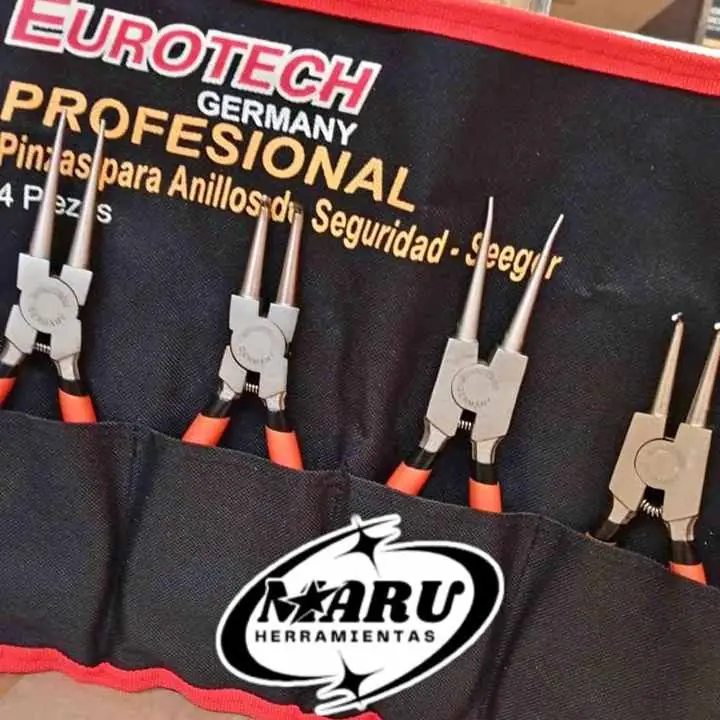 Juego de Pinzas SEEGER Reforzadas 4 Unidades en paño de tela EUROTECH