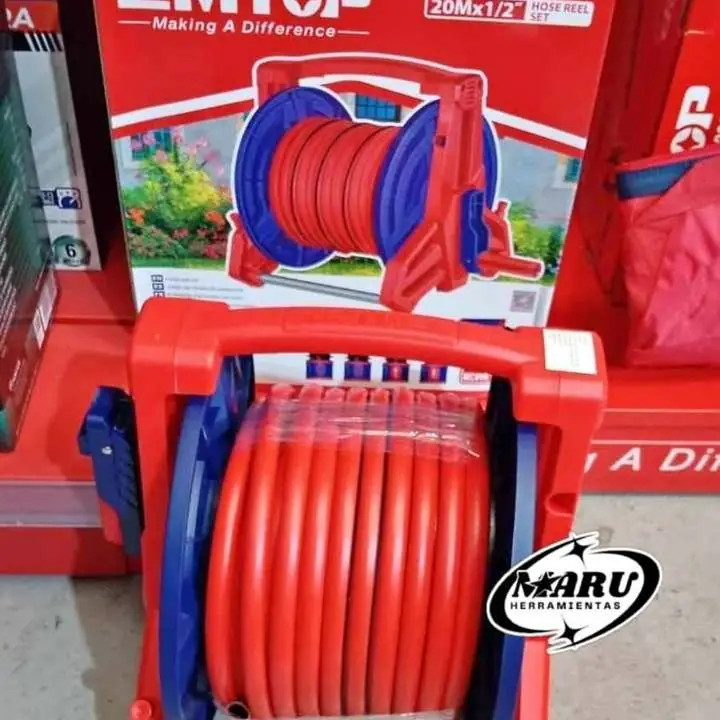 Porta Rollo con Manguera 20Mts con Múltiples Accesorios EMTOP