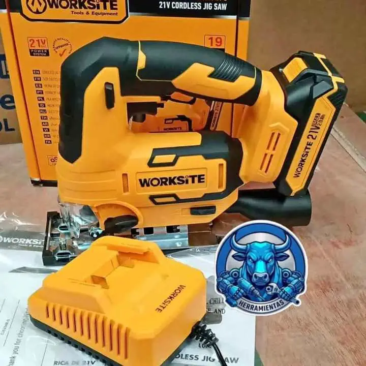 Sierra Caladora Inalámbrica 21V BRUSHLESS Incluye 1 Batería 2ah y Cargador WORKSITE