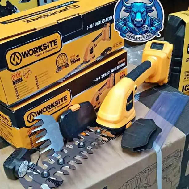 Cortacercos y Cortacesped 2 en 1 Inalambrico 21V Incluye 1 Batería 2ah y Cargador WORKSITE