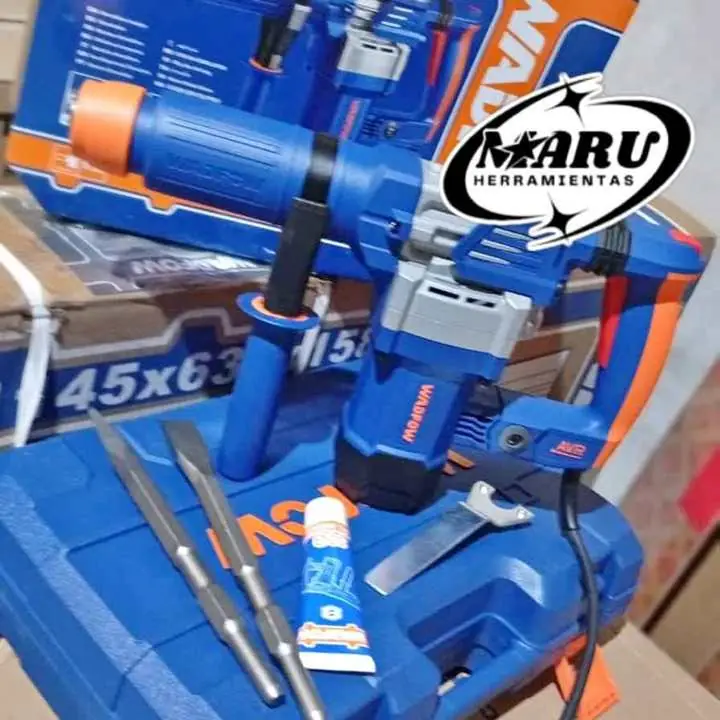 Martillo Demoledor Eléctrico 1300wts 15j Encastre Hexagonal Incluye cinceles y maletín Wadfow