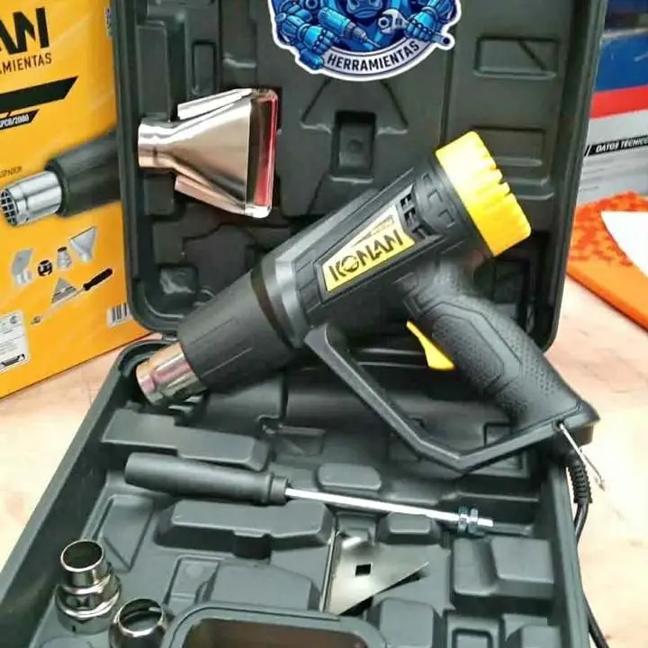 Pistola de Calor Electrica 2000wts con Maletín y Accesorios KONAN