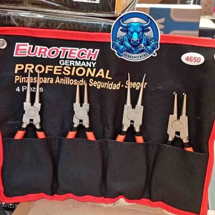 Juego de Pinzas Seeger Reforzadas 4 Unidades en Paño de Tela EUROTECH