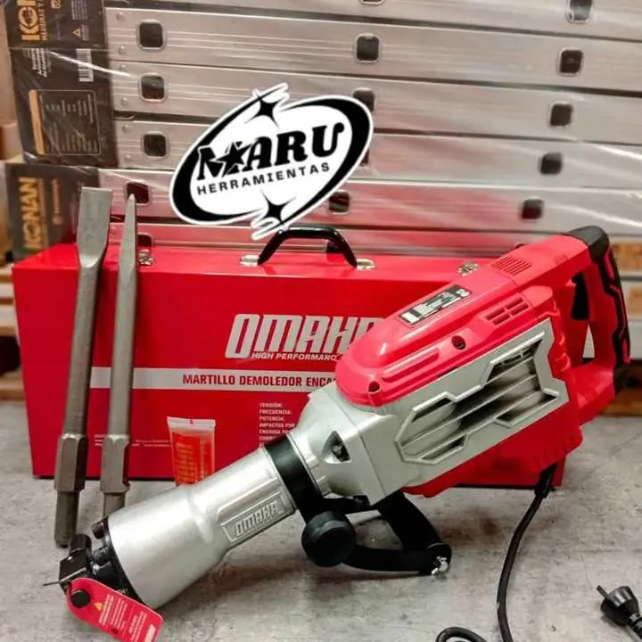 Martillo Demoledor HEX-16 1700w 60j incluye cinceles y maletin metálico omaha