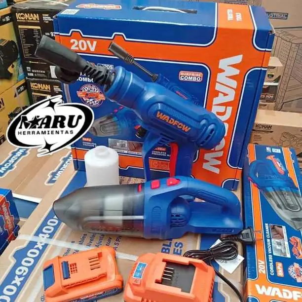 Combo Inalámbrico 20V Wadfow hidro aspiradora Incluye Accesorios, 1 Batería y Cargador