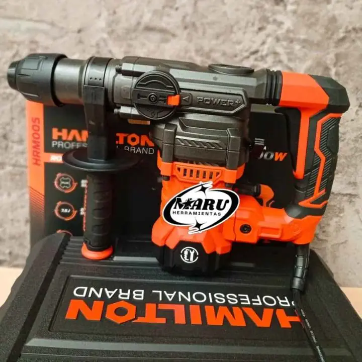 Rotomartillo SDS plus 1500wts 7,5j incluye cinceles, brocas y maletín HAMILTON