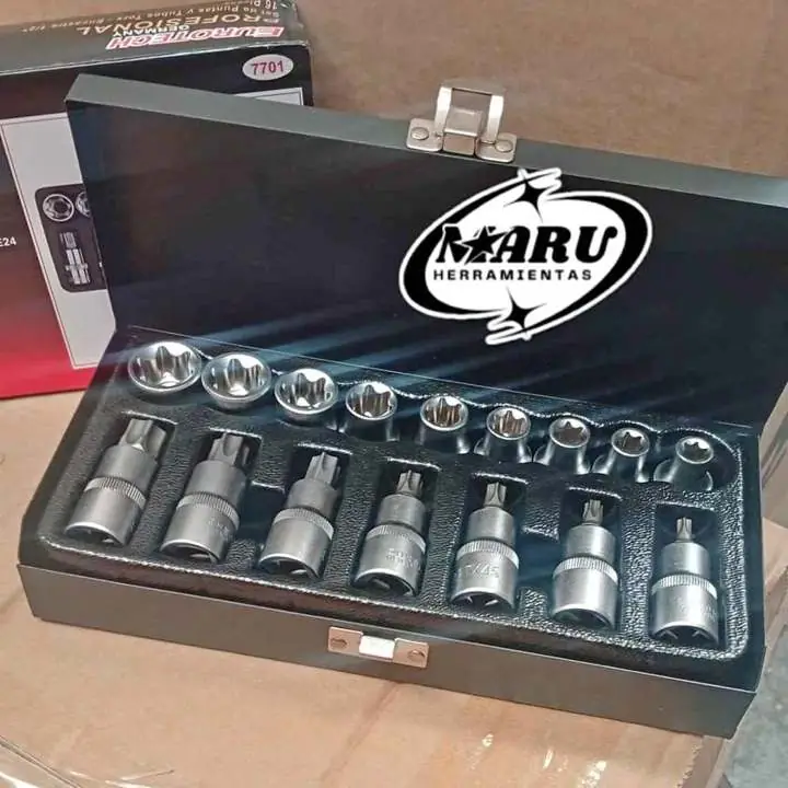 Set de Puntas y Tubos Torx 16Pzs EUROTECH