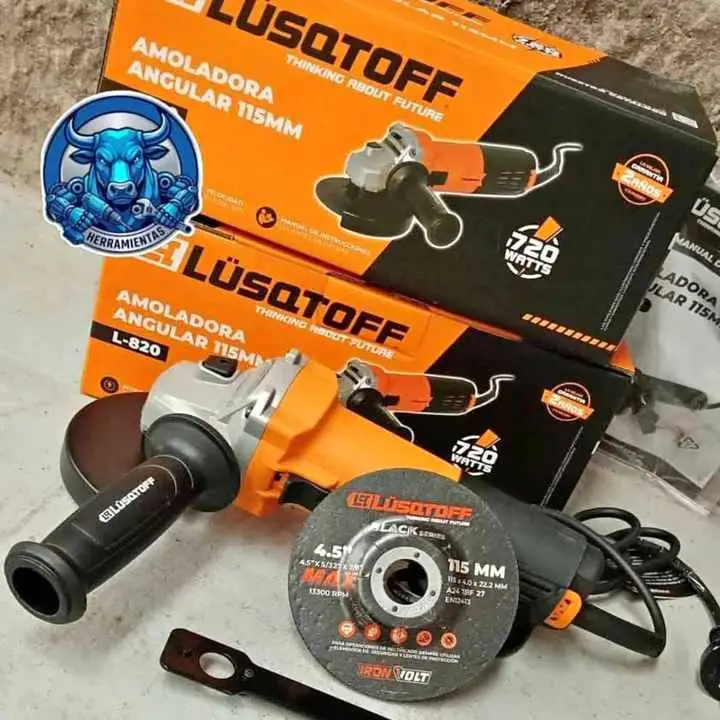 Amoladora Angular 720wts 115mm 4 1/2" Incluye Disco Abrasivo LUSQTOFF