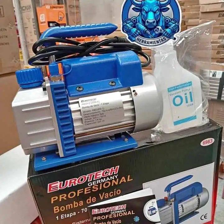 Bomba de Vacio para refrigeracion aire acondicionado 70Lts 1 Etapa EUROTECH