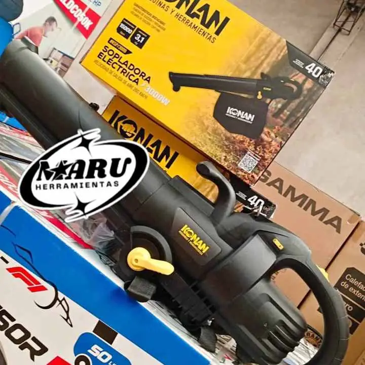Sopladora electrica 3000wts con bolsa recolectora succiona y tritura KONAN