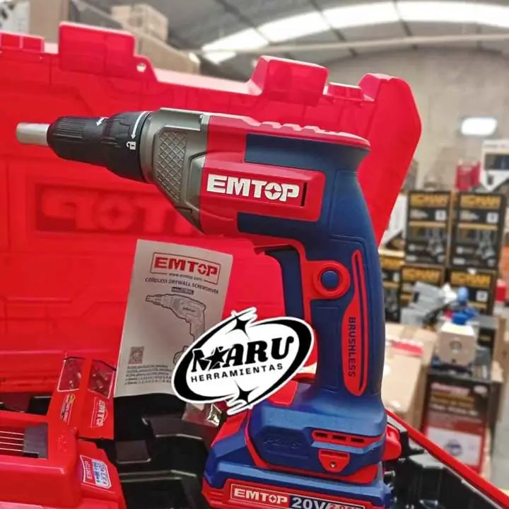 Atornillador a Batería 20v BRUSHLESS a con carcasa de aluminio /incluye 1 batería y cargador EMTOP