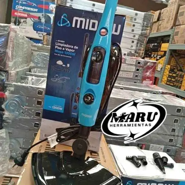 Limpiador a vapor 1300wts mopa con accesorios multiples midow