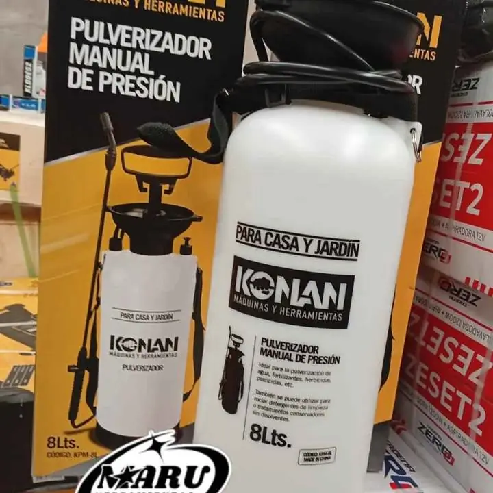 Pulverizador manual de presion 8Lts Apto para la casa y jardín KONAN