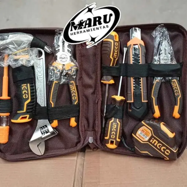 Kit de herramientas 9pzs/ estuche con cierre Ingco