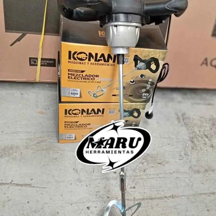 Mezclador para Pintura y Cemento 1400wts con regulador de velocidad konan