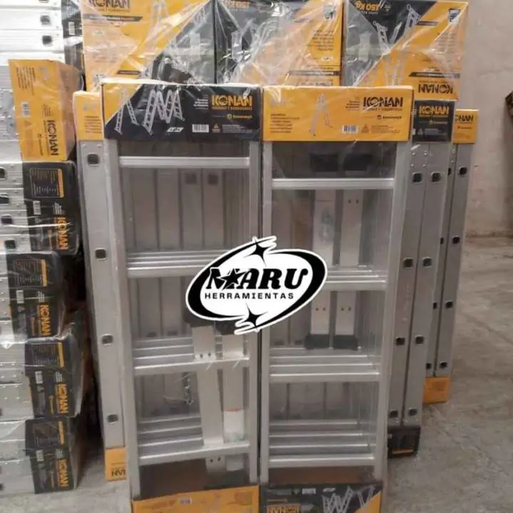 Escalera articulada de aluminio 4×4 peso max. hasta 150kg/ Altura max. 4.70mts KONAN