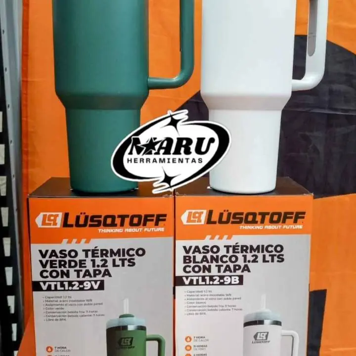 Vaso termico con tapa y sorbete 1.2 Lt Acero inoxidable LUSQTOFF