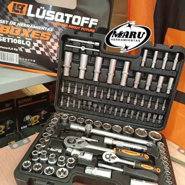 Juego de tubos y llaves boxes 108 Pzs Excelente calidad LUSQTOFF
