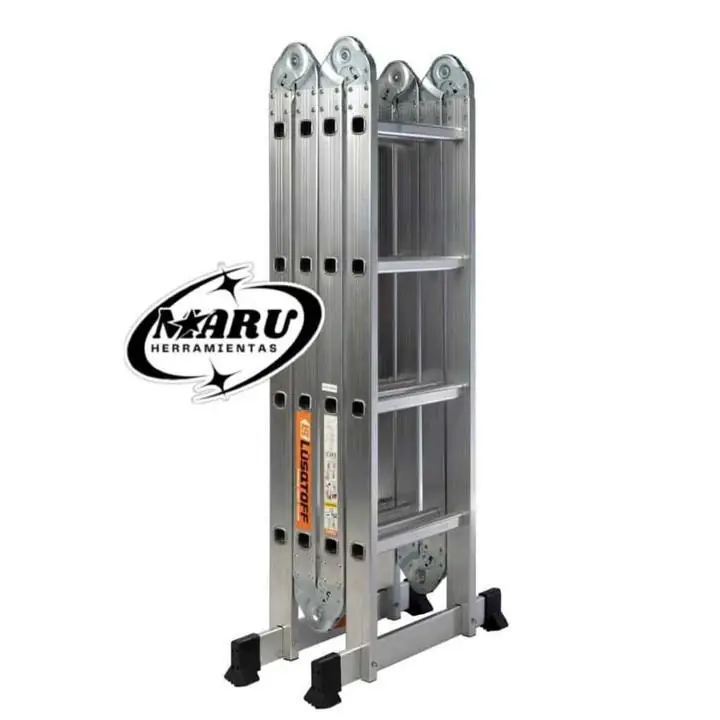 Escalera de aluminio 4×4 16 escalones 4 módulos/capacidad 150kg LUSQTOFF