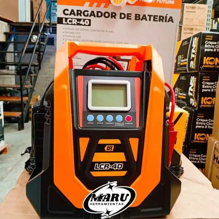Cargador de batería 40amp 12V 24V incluye pinzas positivo y negativa LCR-40 LUSQTOFF