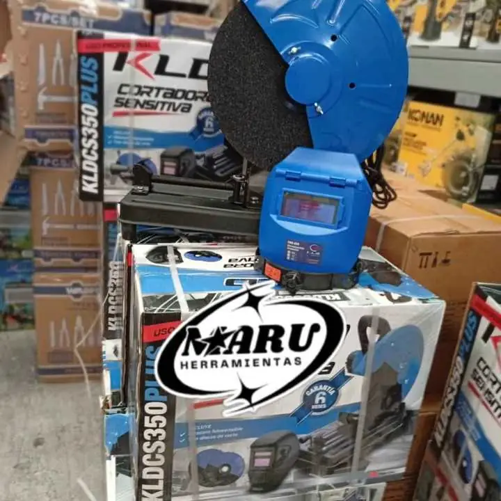 Sierra sensitiva 1800wts 355mm incluye 3 discoa de corte y máscara de protección KLD