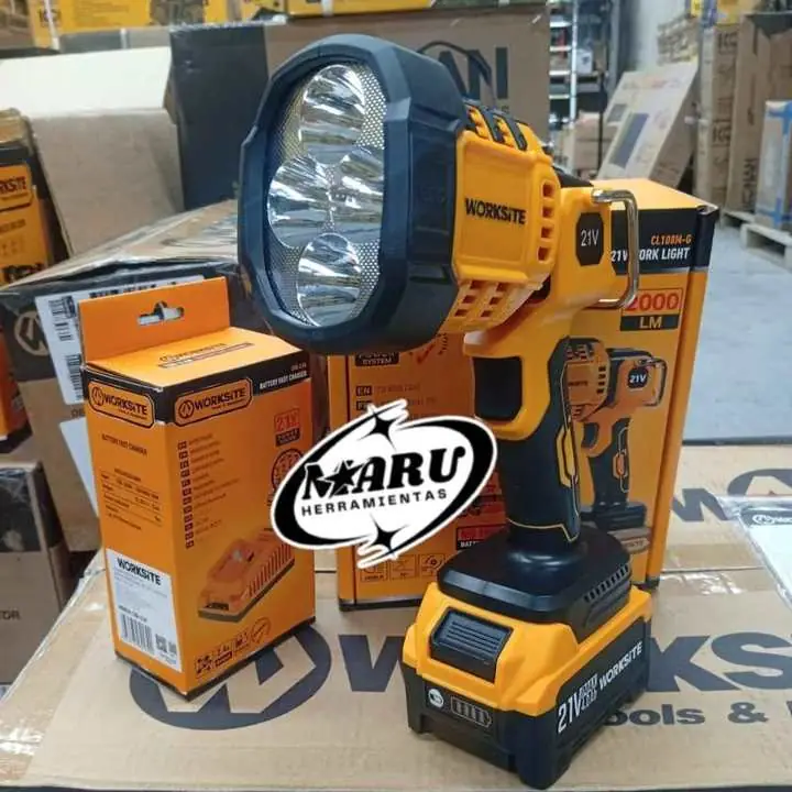 Linterna Inalámbrica 21V Incluye 1 Batería y Cargador WORKSITE