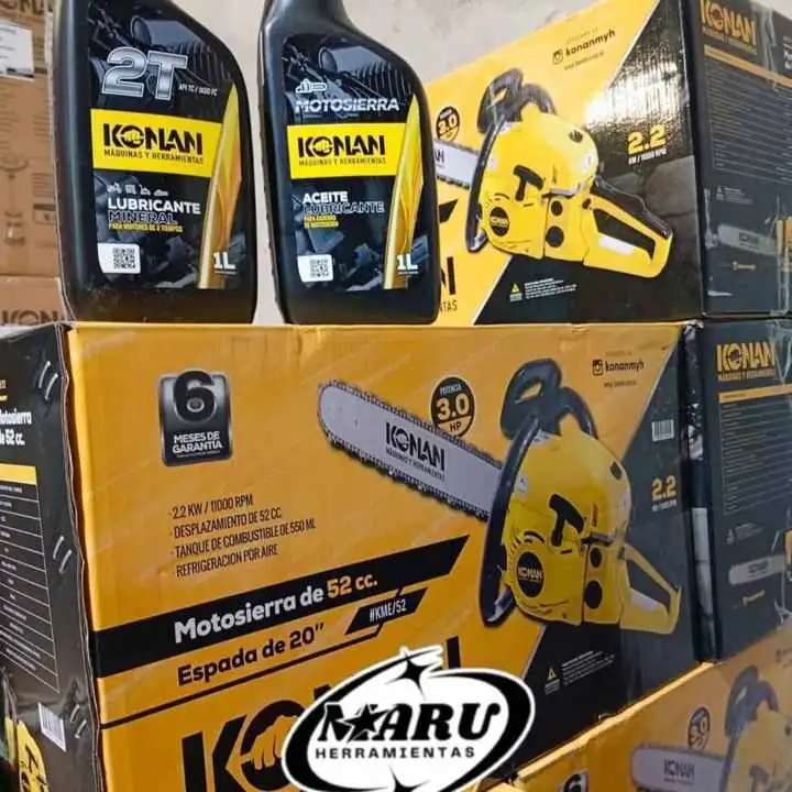 Promo Motosierra naftera 52CC + 2 ACEITES con accesorios KONAN