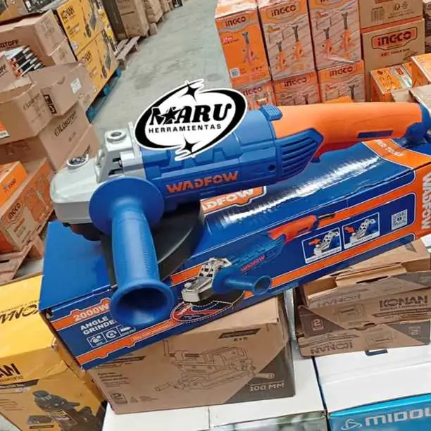 Amoladora Angular 9" 230mm 2000wts con mango auxiliar Wadfow