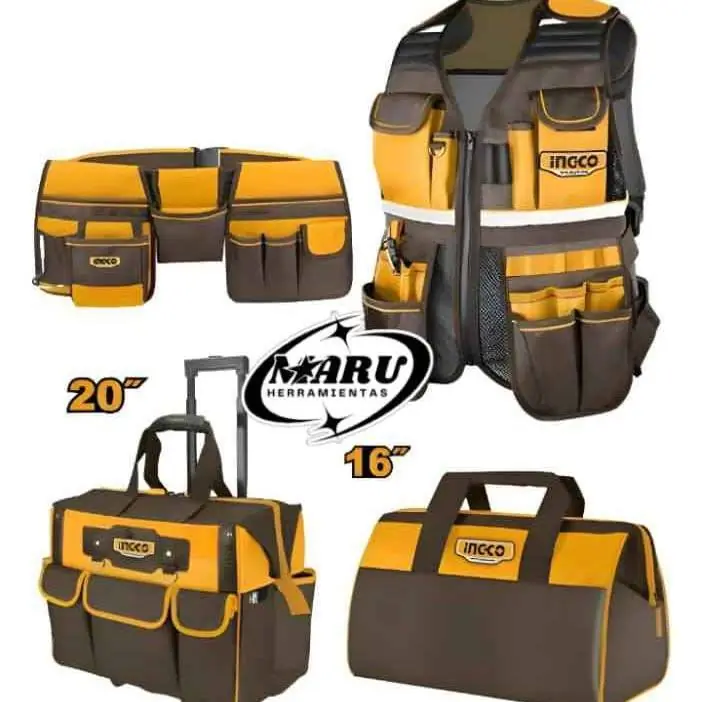 Kit de Bolsos + Porta Herramientas Ingco