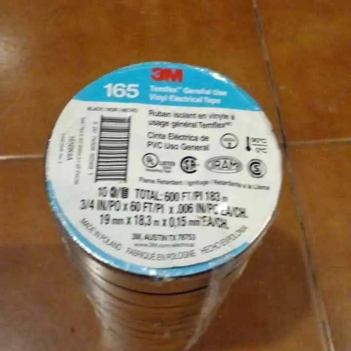 Cinta aisladora platstica 3M 165 NEGRA