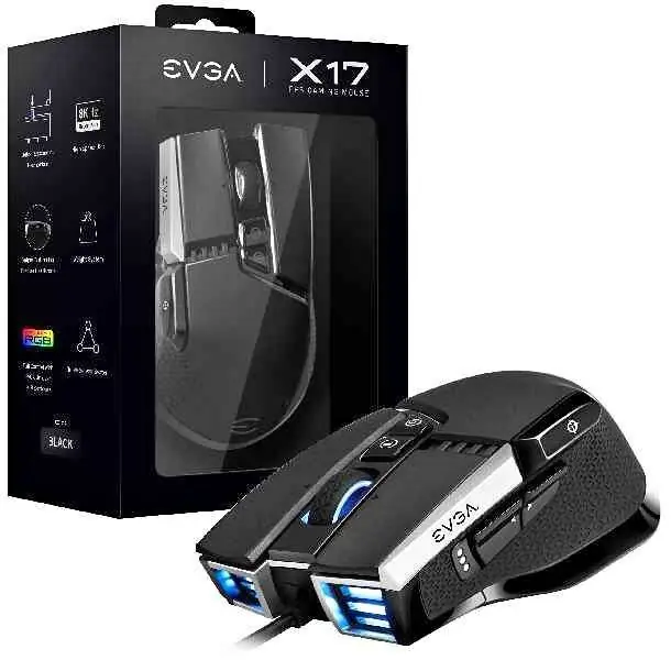 Mouse Gamer EVGA X17 8K 16K DPI 10 Botones RGB - Nuevo Sellado
