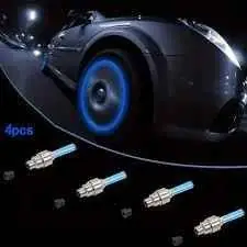 Azules válvulas LED flash para ruedas de moto y bicicleta
