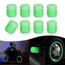 Tapavalvulas fluorescente verdes solares para motos auto bicicleta