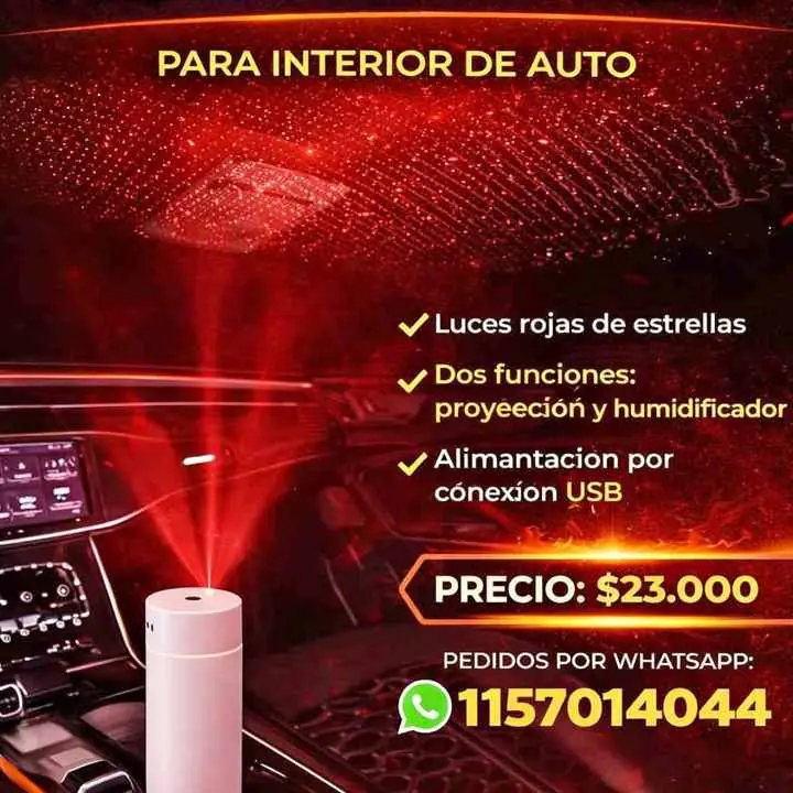 Humidificador proyector estrellas para auto