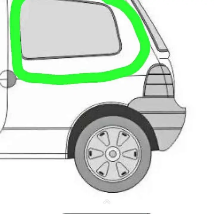 Vidrio trasero izq twingo