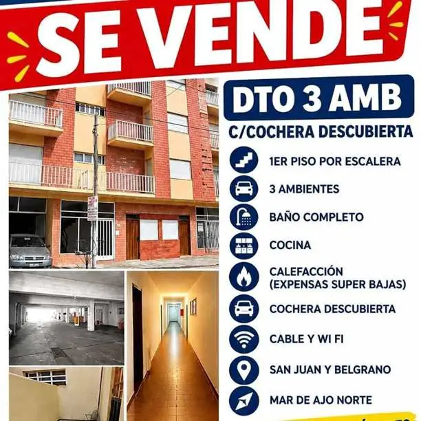 Vendo o alquilo depto 3 ambientes C/cochera descubierta. pecio en dolares. alquiler por whatsap prec